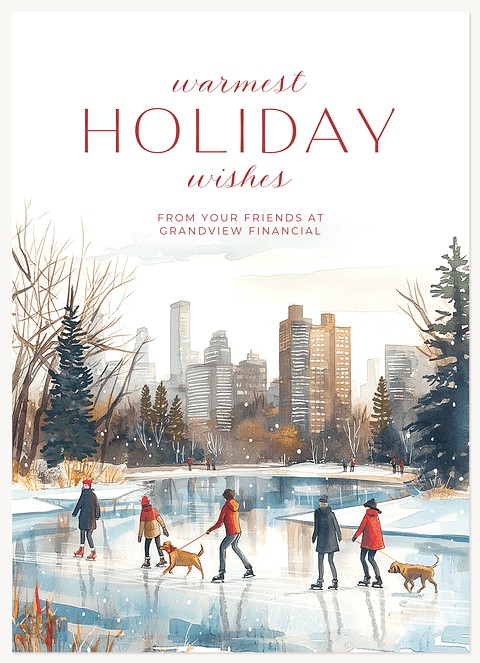 Ice Skaters Business Holiday Cards