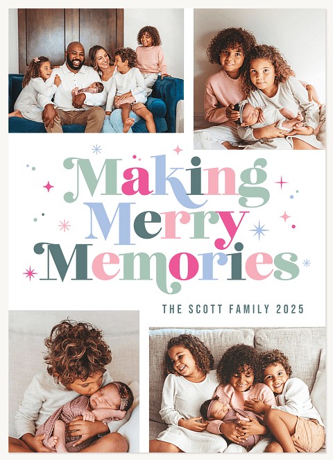 Merry Pastel Personalized Holiday Cards
