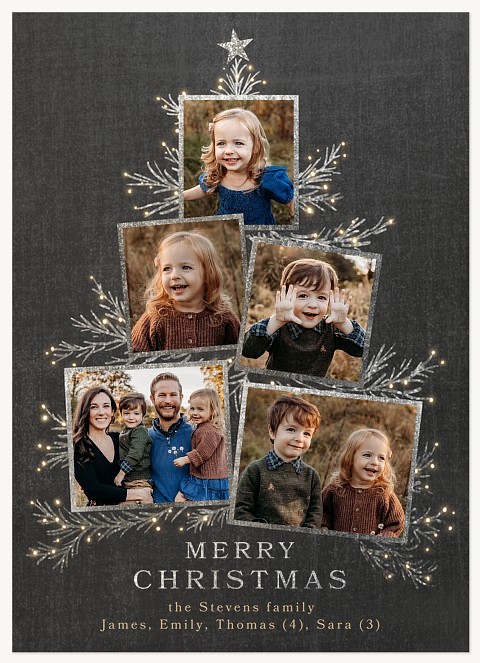 Silver Tree Personalized Holiday Cards