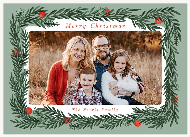 Garland String Personalized Holiday Cards