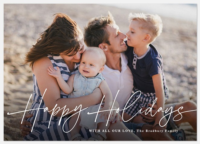 Handwritten Script Holiday Photo Cards