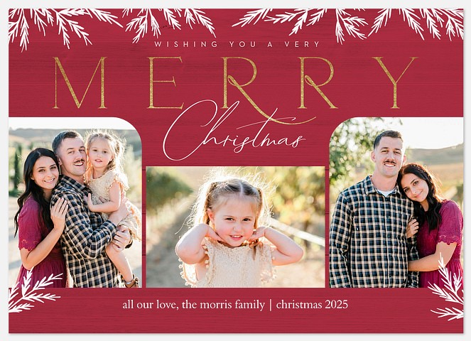 Red Farmhouse Holiday Photo Cards