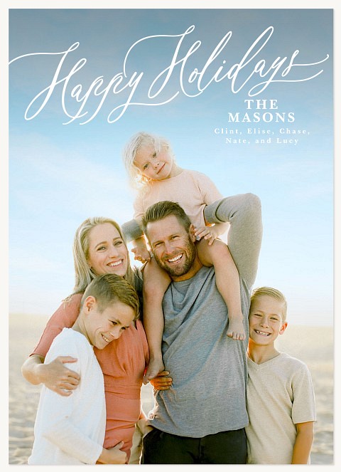 Swirling Sentiments Personalized Holiday Cards