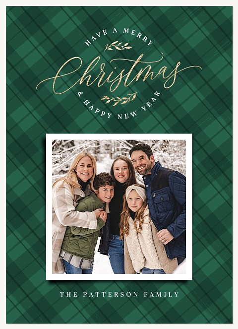 Polaroid and Plaid Personalized Holiday Cards