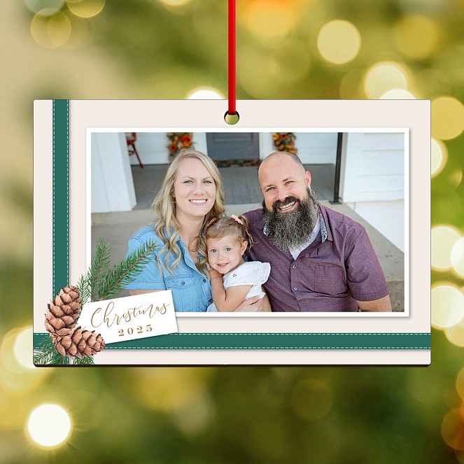 Ribbon Snapshot Personalized Ornaments