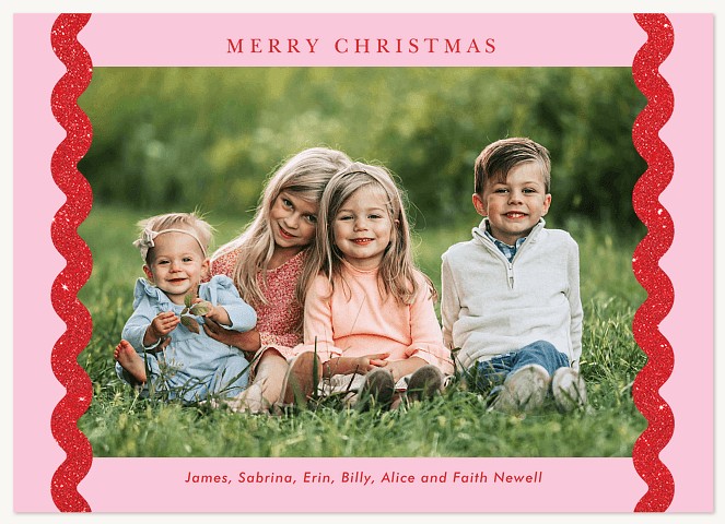 Wavy Bands Personalized Holiday Cards