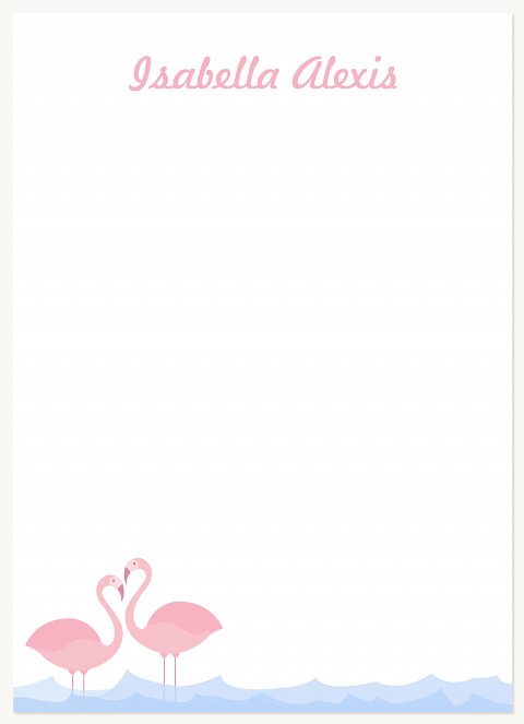 Pink Flamingos Stationery For Kids
