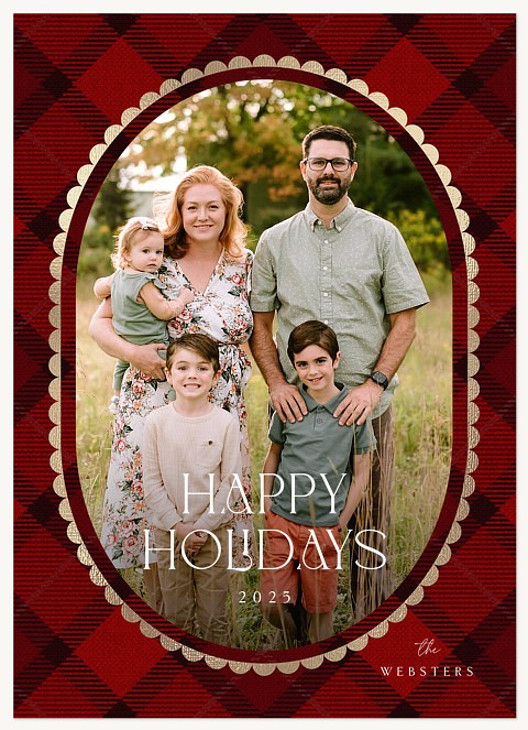 Scalloped Frame Personalized Holiday Cards