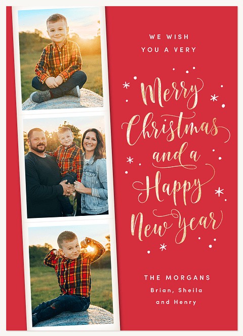 Festive Filmstrip Personalized Holiday Cards