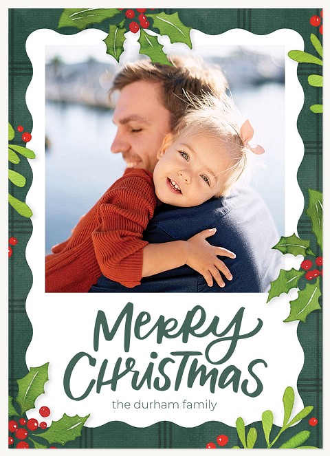 Playful Holly Personalized Holiday Cards