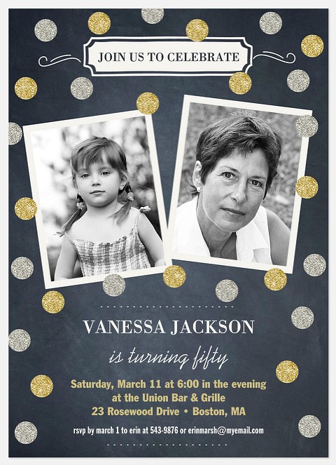 Sparkle Day Adult Birthday Invitations