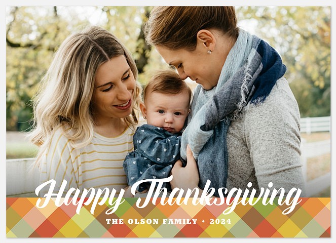 Plaid Footer Thanksgiving Cards