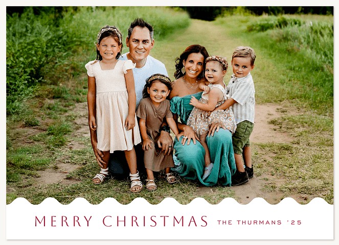 Scalloped Edge Personalized Holiday Cards