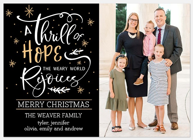 Thrill of Hope Holiday Photo Cards
