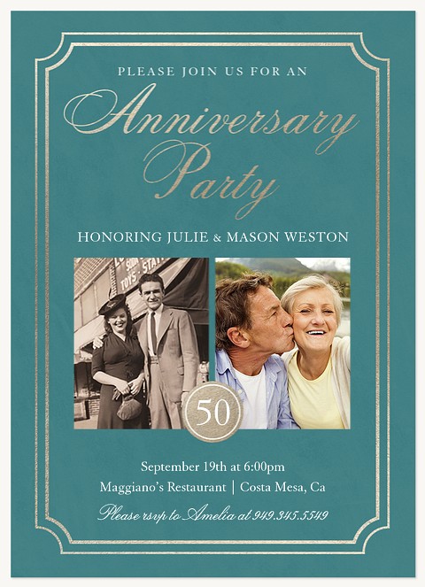 Grand Romance Wedding Anniversary Invitations