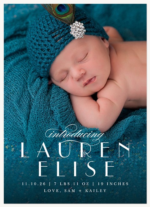 Parisian Script Baby Announcements