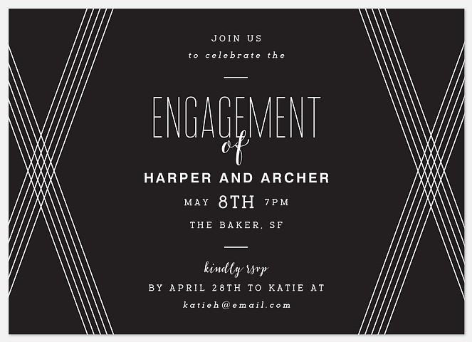 Deco Lines Engagement Party Invitations