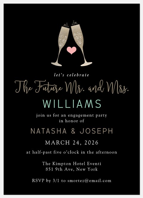 Celebratory Toast Engagement Party Invitations