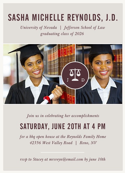 Law Medallion Graduation Cards