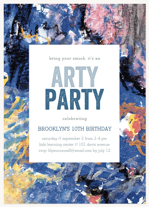 Abstract Festivity Kids Birthday Invitations