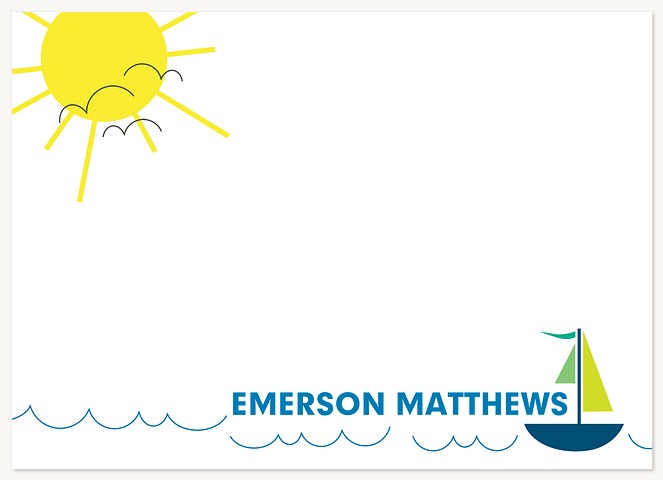 Let's Set Sail Kids Thank You Cards