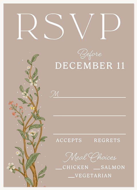 Blooms Wedding RSVP Cards