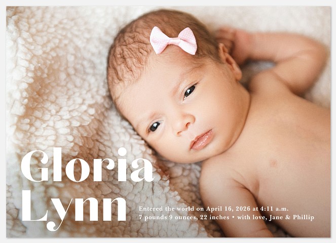 Vintage Modern Baby Birth Announcements