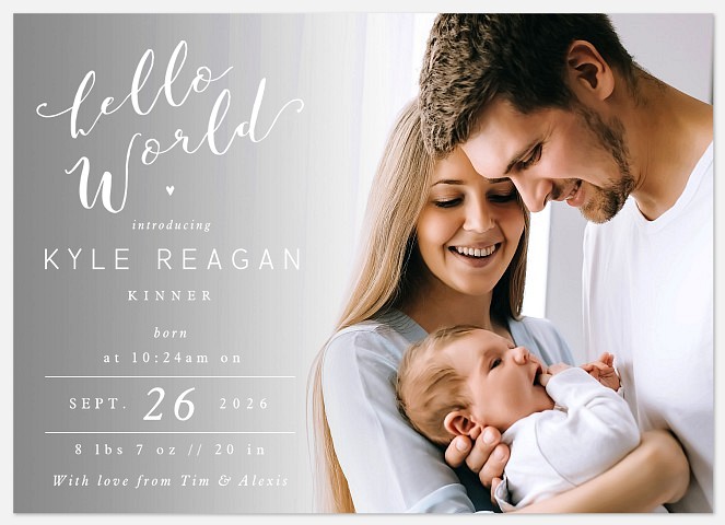 Hello World Baby Birth Announcements