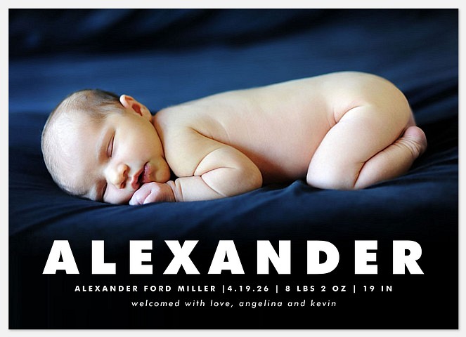 Modern & Bold Baby Birth Announcements