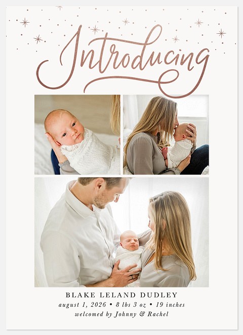 Sparkling Intro Baby Birth Announcements