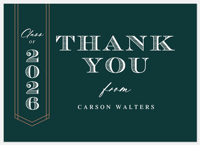 Honored Pennant Thank You Cards 