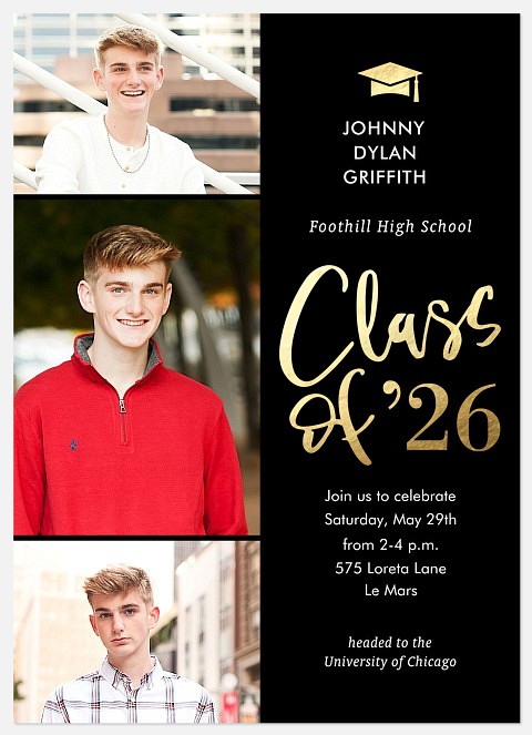 Modern Trio Graduation Cards