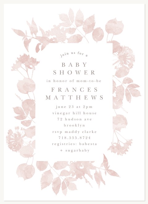 Pink Fleur Baby Shower Invites