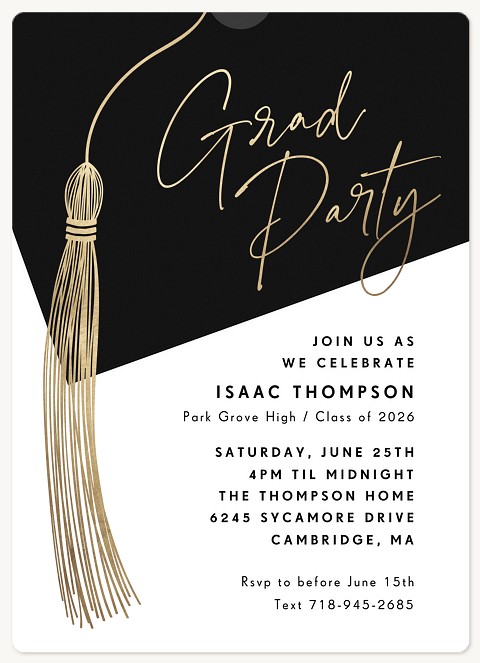 Gleaming Tassel Graduation Cards