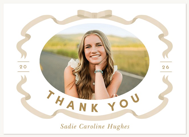 Ribbon Frame Thank You Cards 