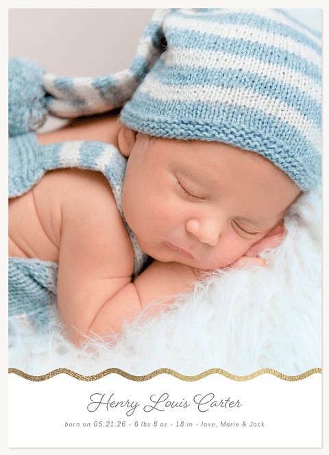 Scallop Bottom Baby Announcements