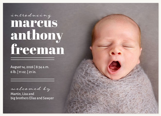 Side Introduction Baby Announcements