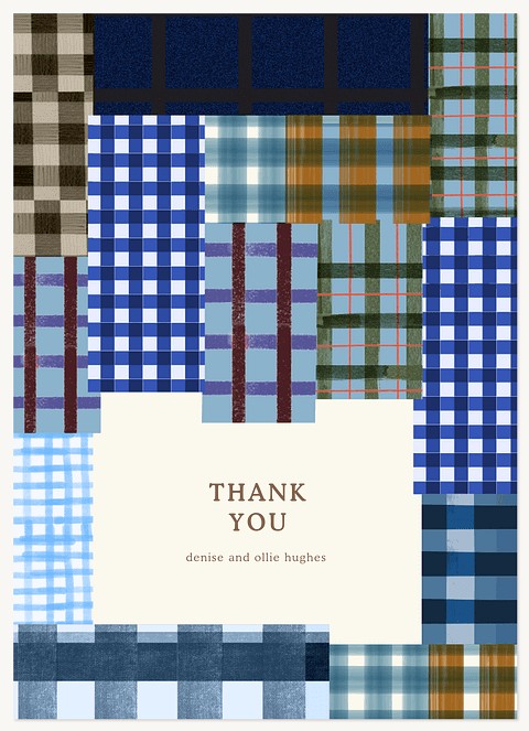 Plaid Patches Thank You Cards 