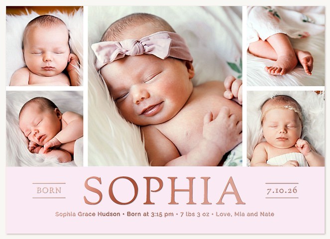 Timeless Grid Baby Announcements