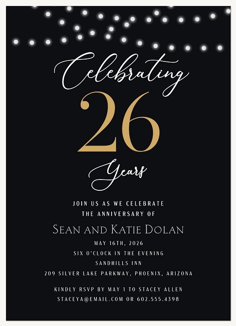 Glamorous Glow Wedding Anniversary Invitations