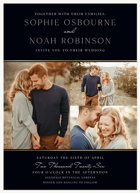 Elegant Gold Stripes Wedding Invitations