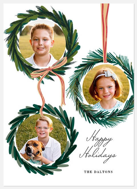 Painted Wreaths Holiday Photo Cards