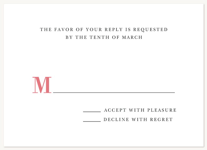 Feminine Flair Bat Mitzvah RSVP Cards