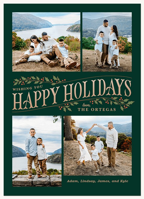 Heritage Holly Personalized Holiday Cards