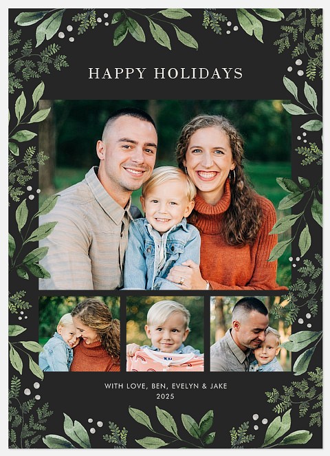 Wintergreen Foliage Holiday Photo Cards