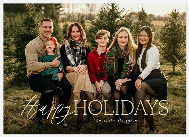 Golden Type Holiday Photo Cards