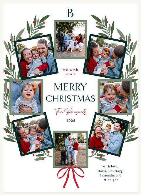 Berry Wreath Personalized Holiday Cards