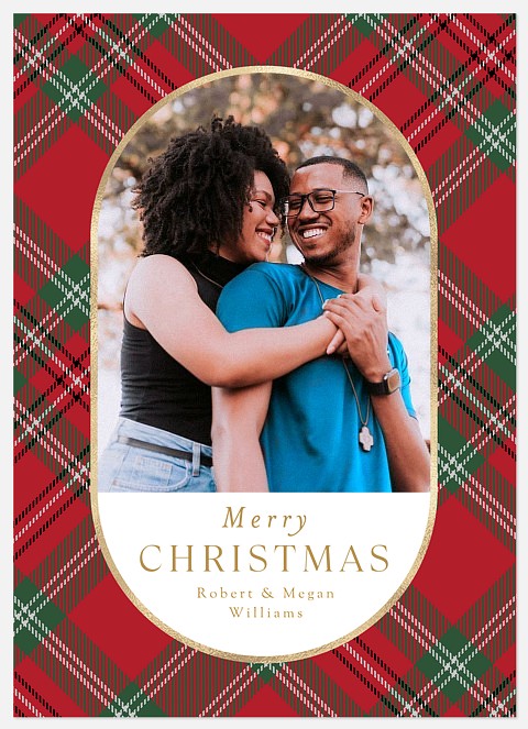 Festive Plaid Holiday Photo Cards
