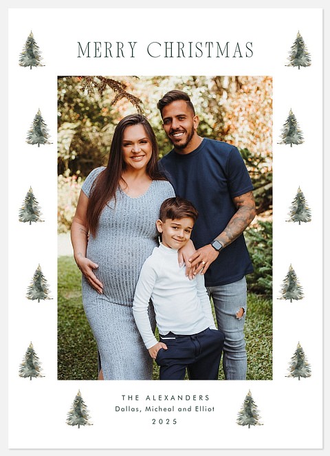 Watercolor Woods Holiday Photo Cards