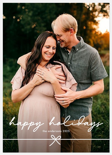 Script & Bow Holiday Photo Cards